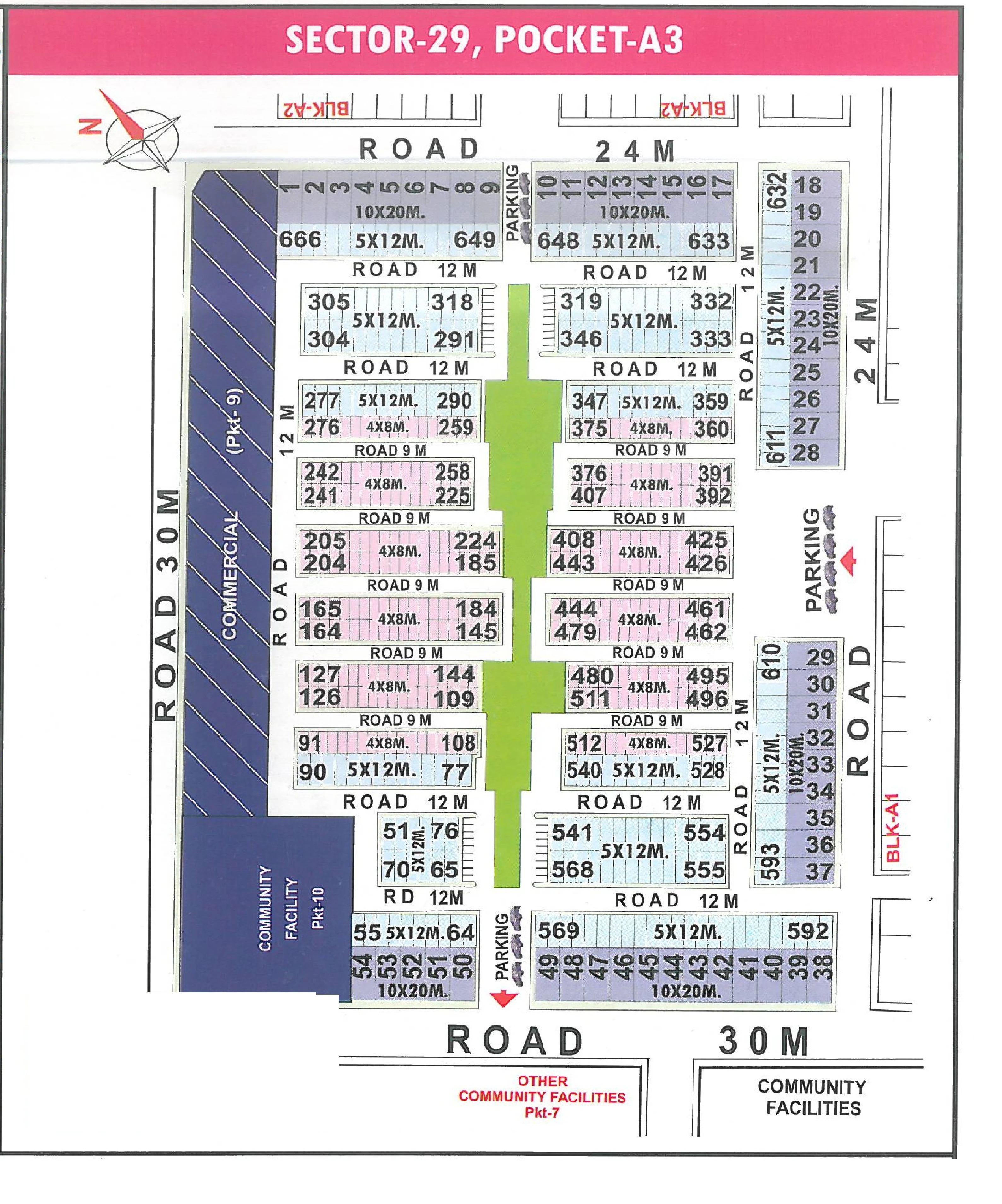 Map of Pocket A3, Sector 29, Rohini