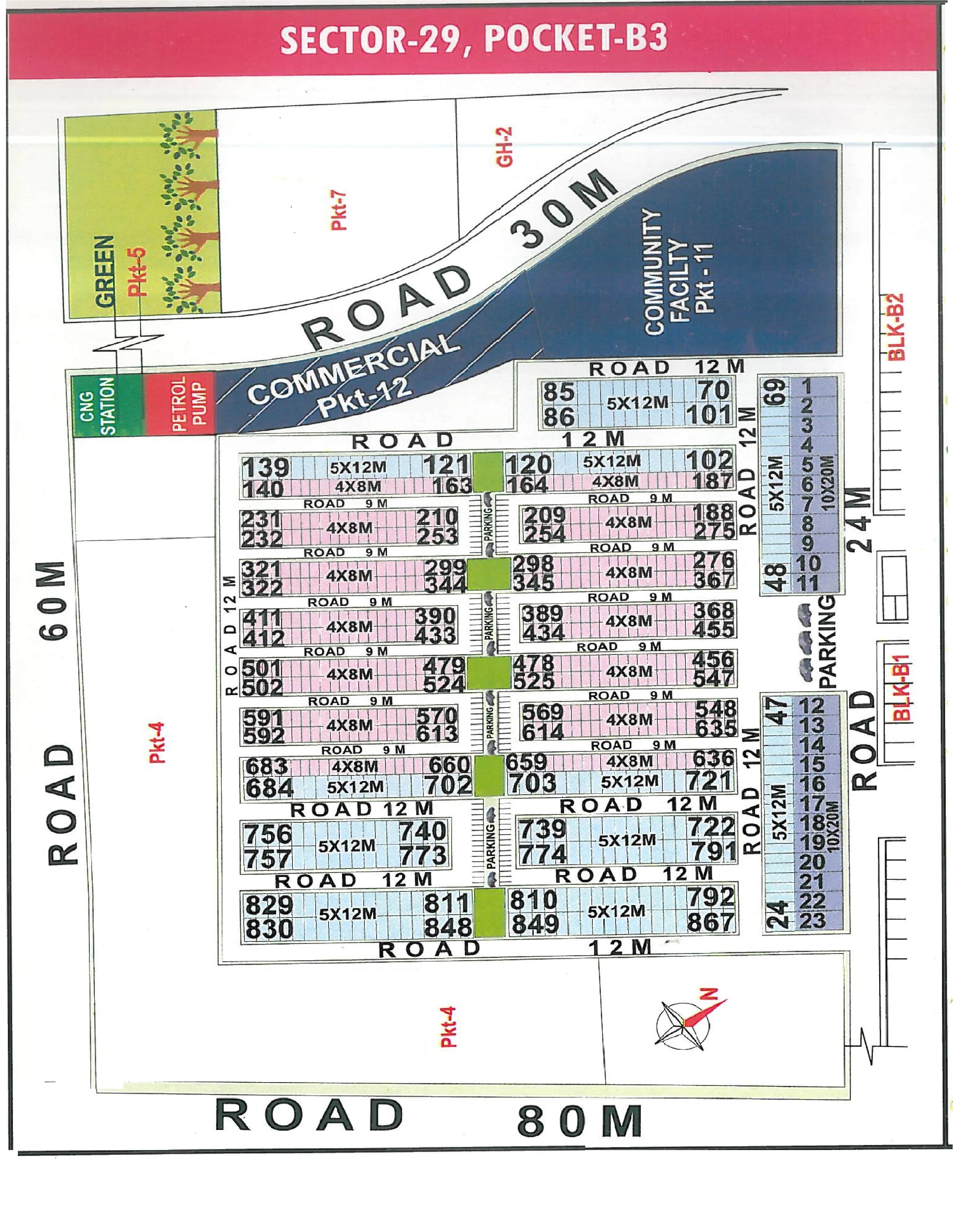 Map of Pocket B3, Sector 29, Rohini